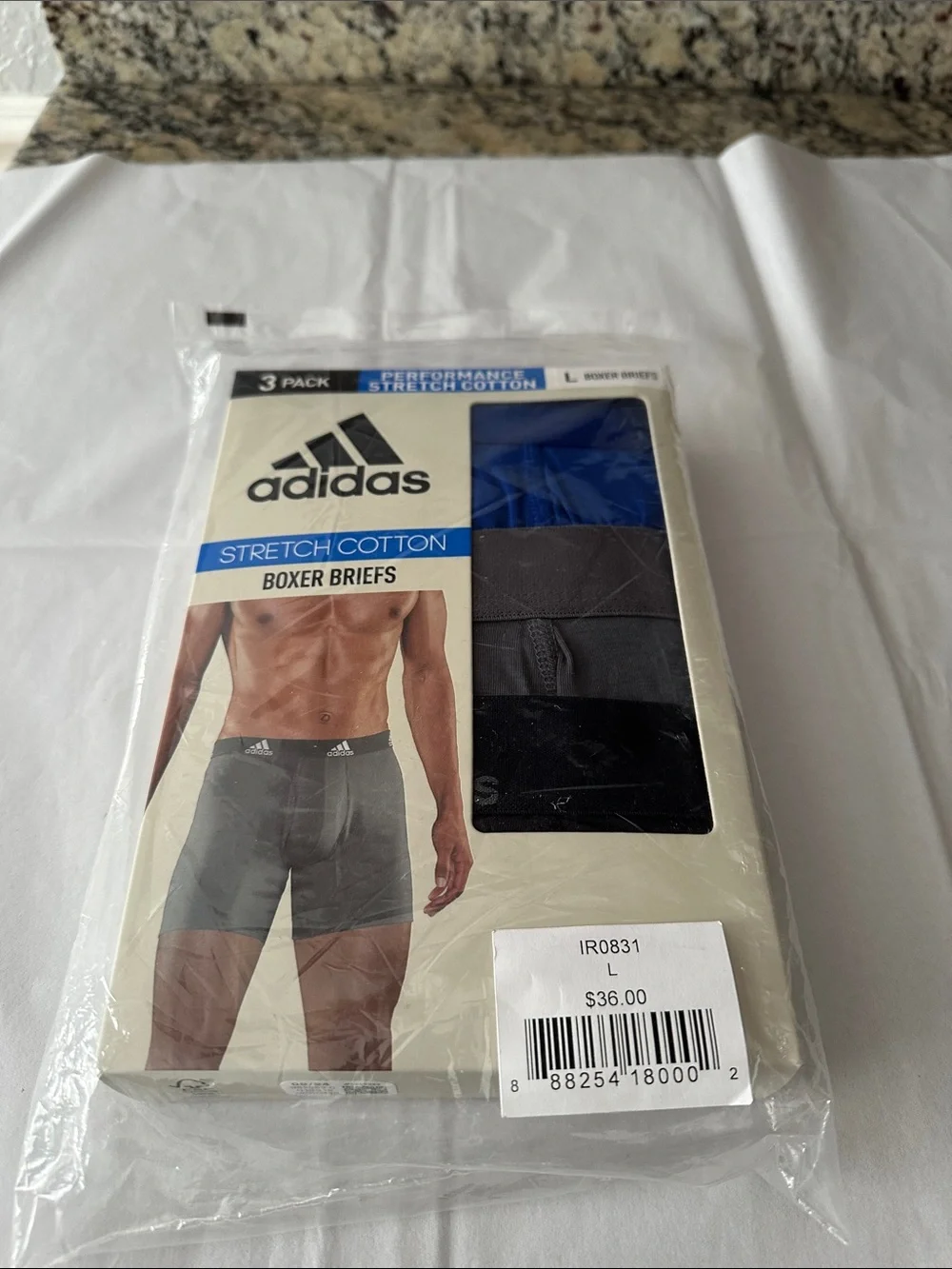 adidas 3-Pack Boxer Briefs in Blue, Gray & Black